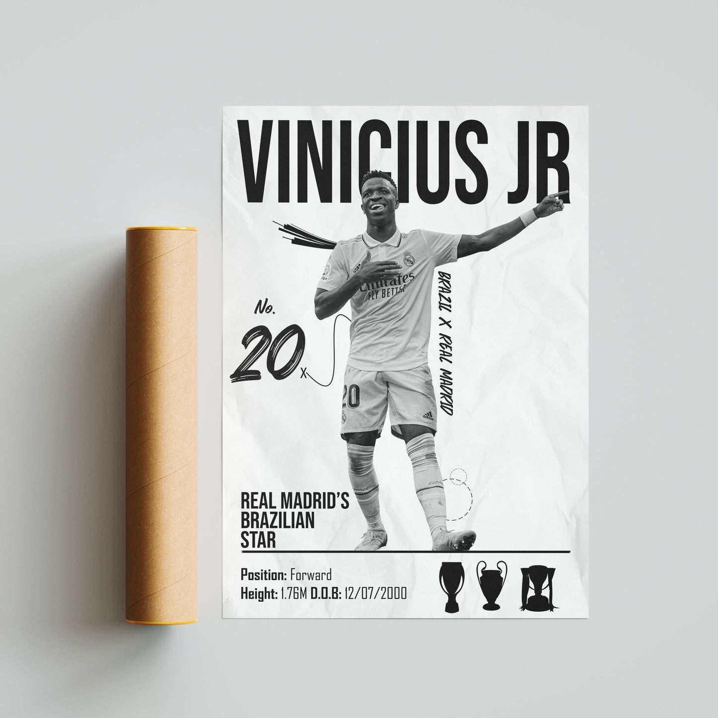 Vinicius Jr Real Madrid Football Poster - FootballCorner