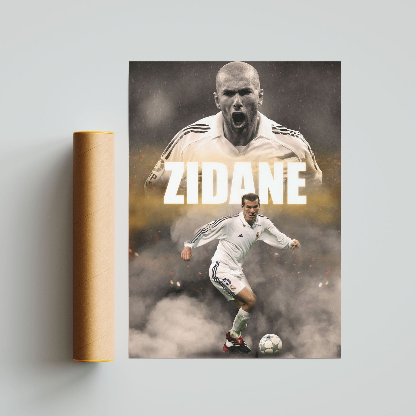 Zinedine Zidane Real Madrid Football Poster - FootballCorner