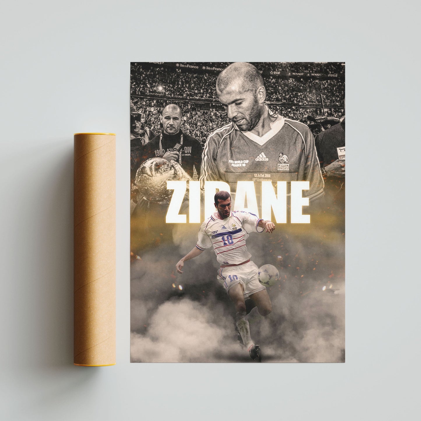 Zinedine Zidane France Football Poster - FootballCorner