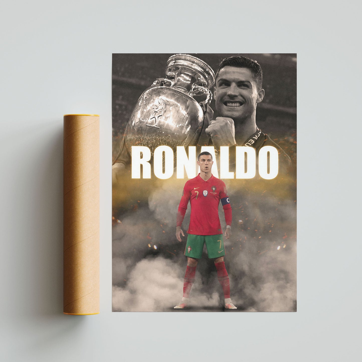 Cristiano Ronaldo Football Poster - FootballCorner
