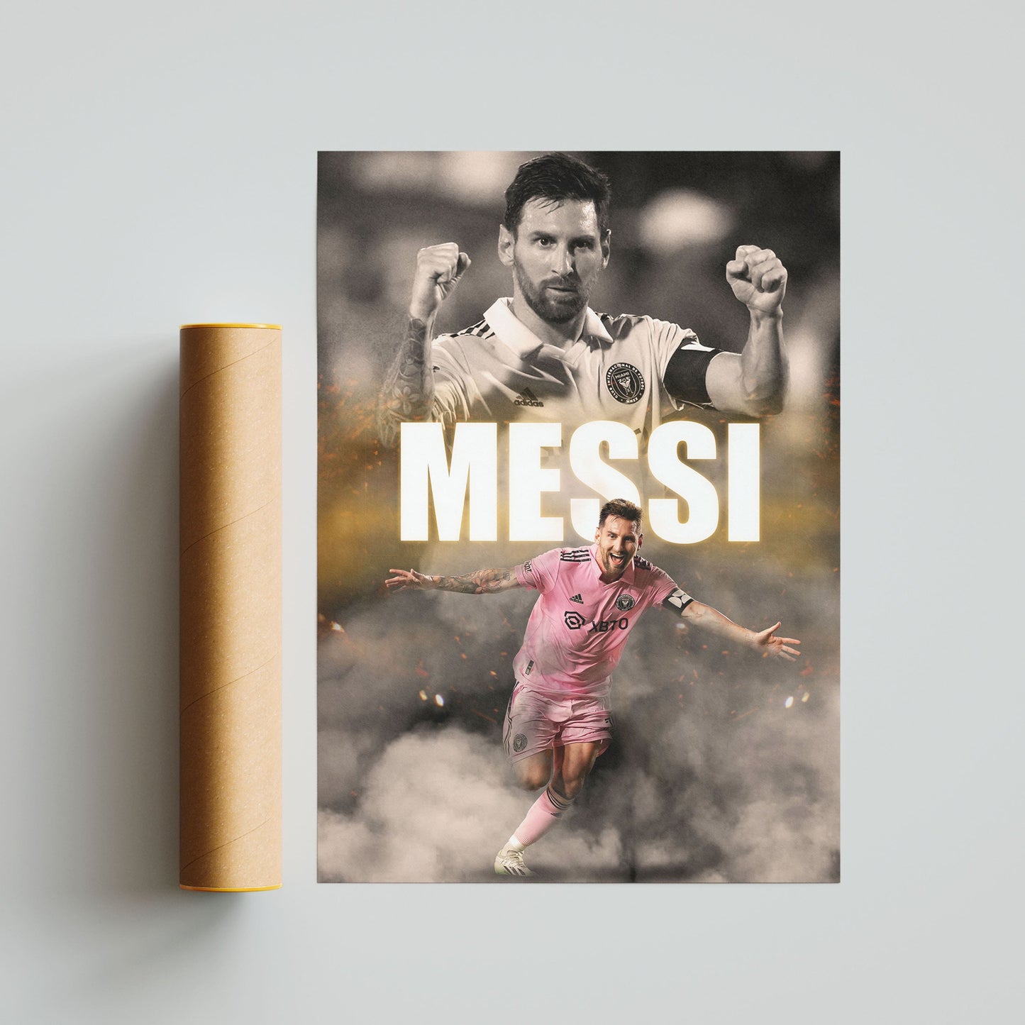 Lionel Messi Inter Miami Football Poster - FootballCorner