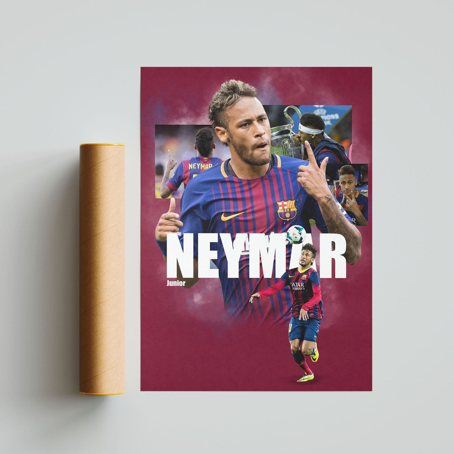 Neymar Barcelona Football Poster - FootballCorner