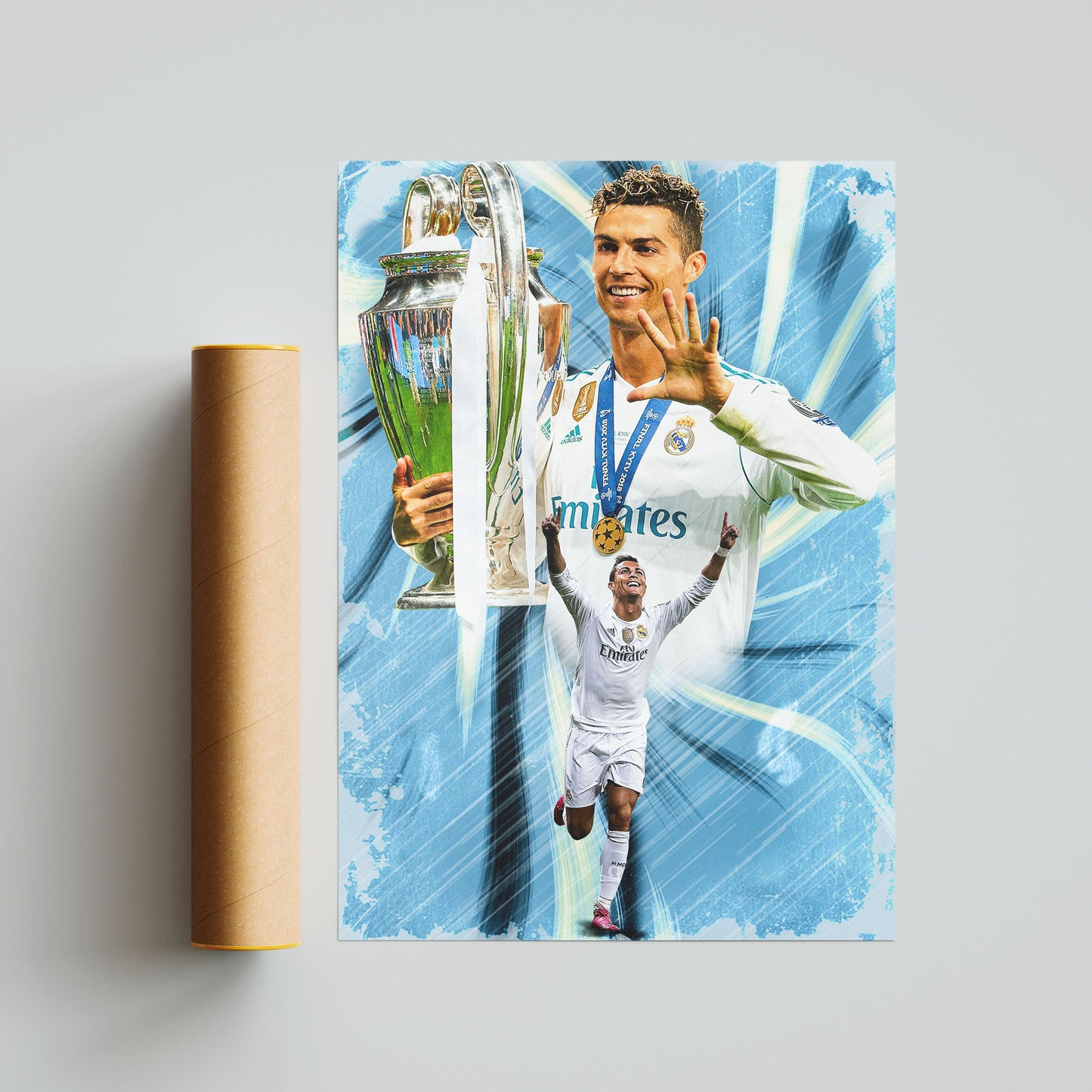 Cristiano Ronaldo Real Madrid Football Poster - FootballCorner