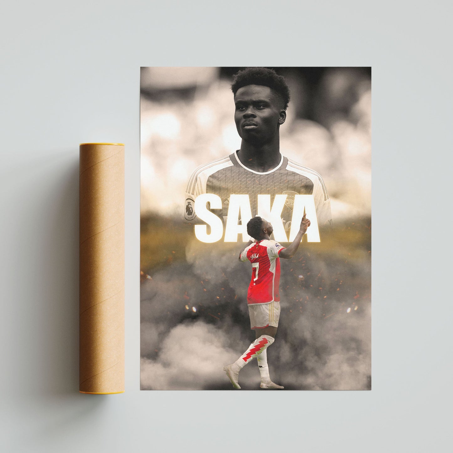 Bukayo Saka Arsenal FC Football Poster - FootballCorner