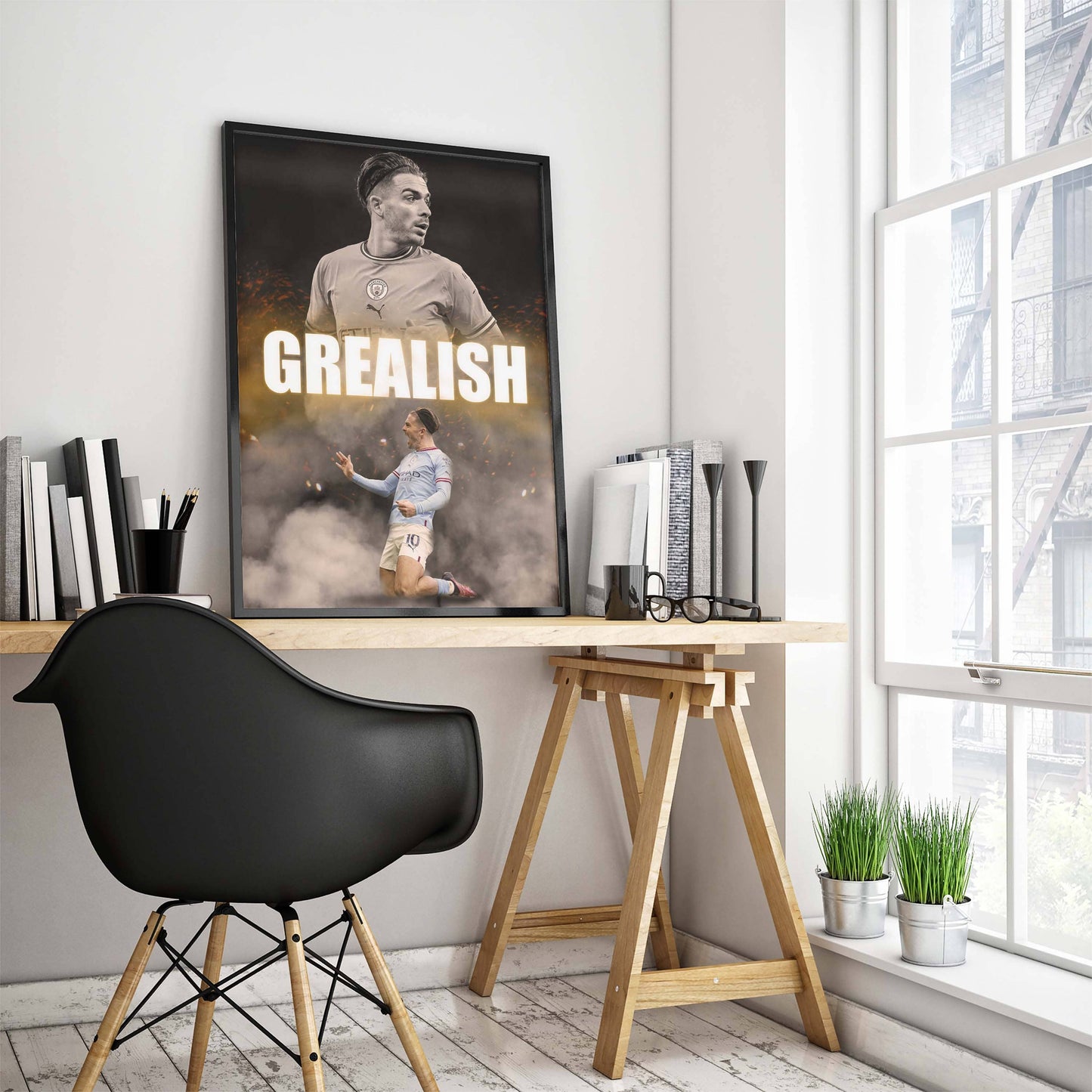 Jack Grealish Man City Football Poster - FootballCorner