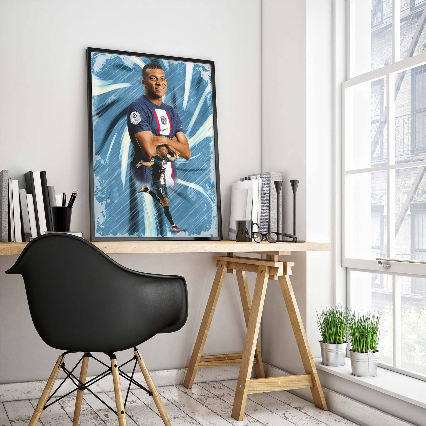 Kylian Mbappe Paris Saint-Germain Football Poster - FootballCorner