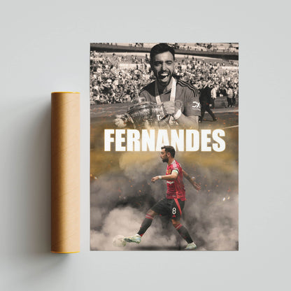 Bruno Fernandes Manchester Utd Football Poster - FootballCorner