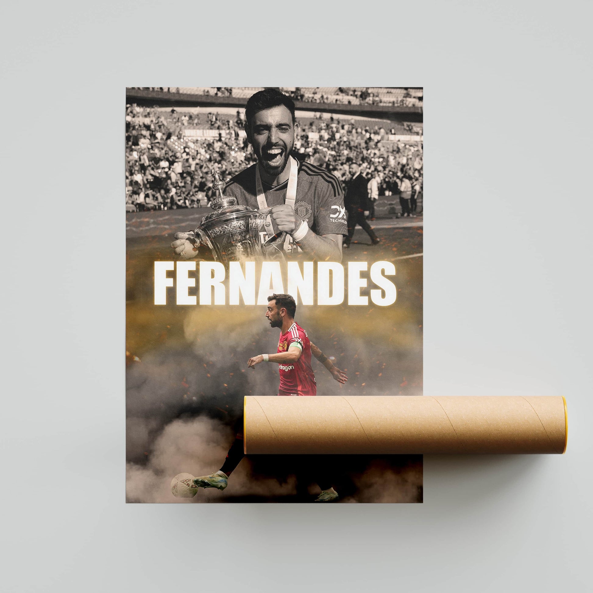 Bruno Fernandes Manchester Utd Football Poster - FootballCorner