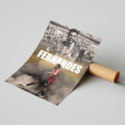 Bruno Fernandes Manchester Utd Football Poster - FootballCorner