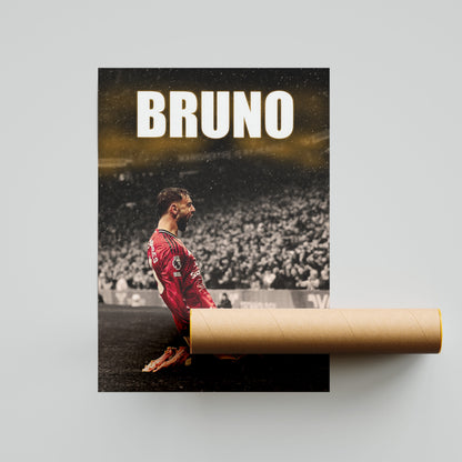 Bruno Fernandes Man Utd Football Poster