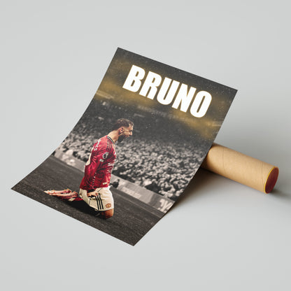 Bruno Fernandes Man Utd Football Poster