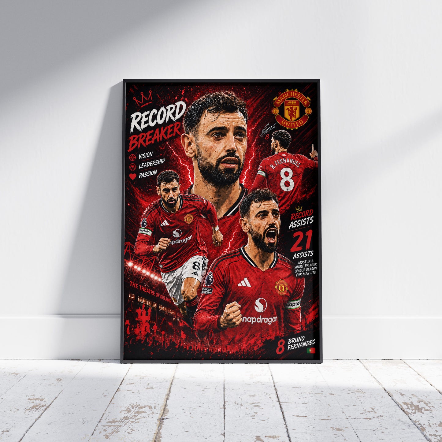 Bruno Fernandes Manchester Utd Football Poster