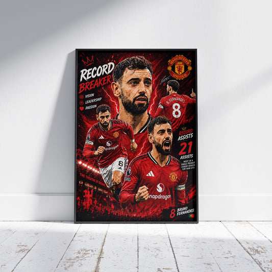 Bruno Fernandes Manchester Utd Football Poster