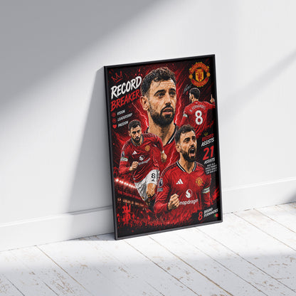 Bruno Fernandes Manchester Utd Football Poster