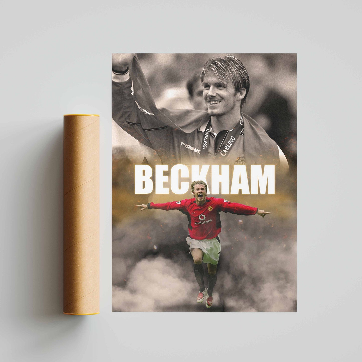 David Beckham Manchester Utd Football Poster - FootballCorner