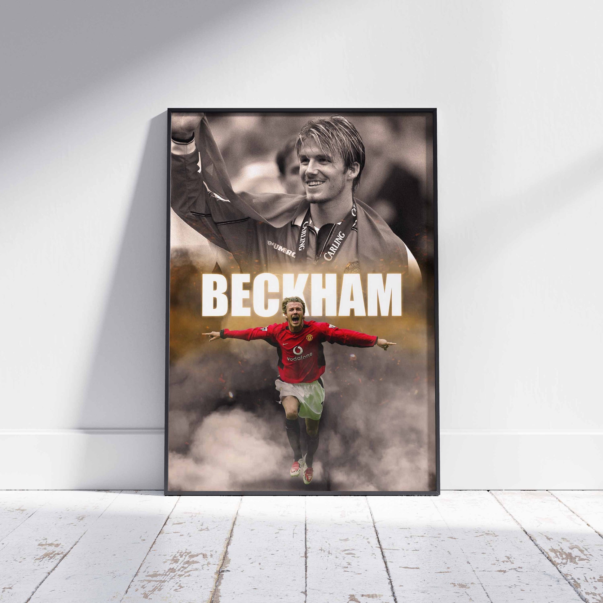 David Beckham Manchester Utd Football Poster - FootballCorner