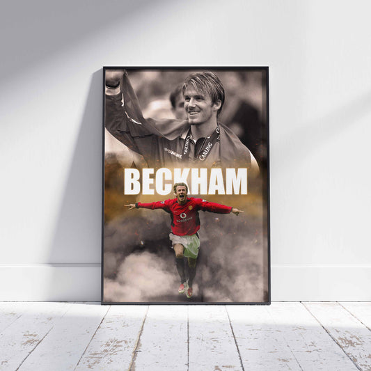 David Beckham Manchester Utd Football Poster - FootballCorner