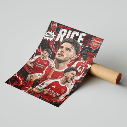 Declan Rice Arsenal Football Poster