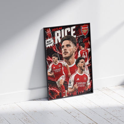 Declan Rice Arsenal Football Poster