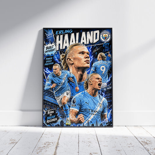 Erling Haaland Manchester City Football Poster
