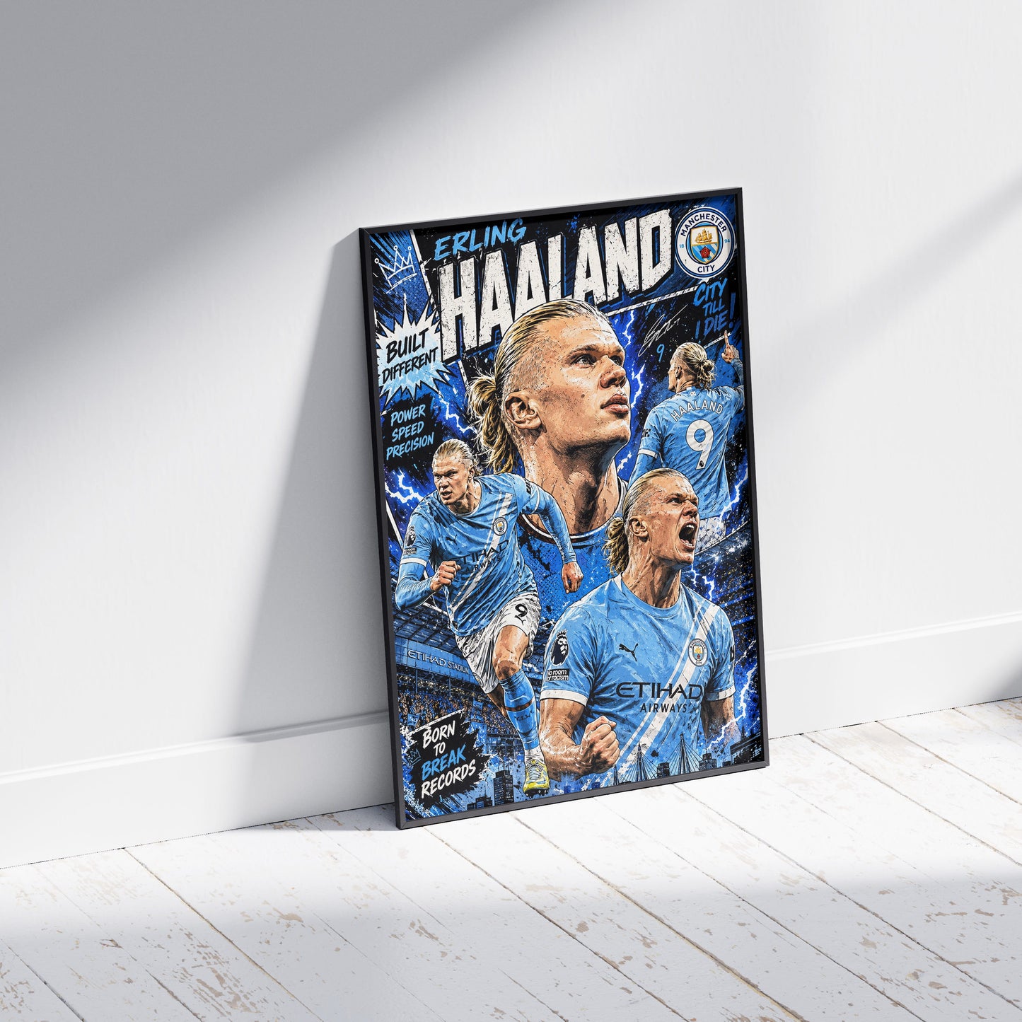 Erling Haaland Manchester City Football Poster
