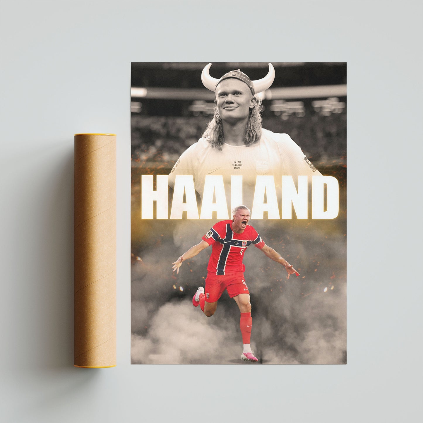 Erling Haaland Norway World Cup Poster