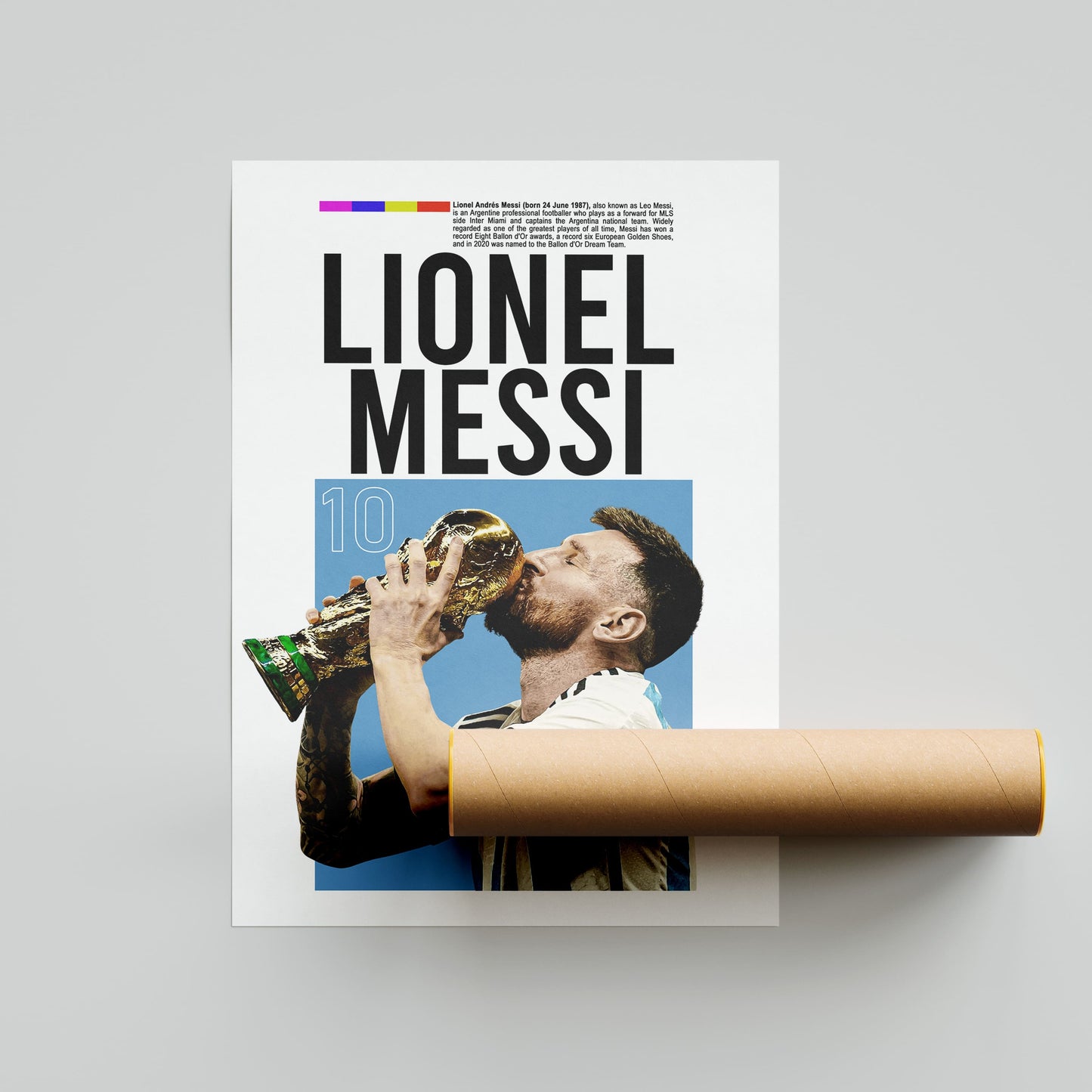 Affiche de football de la Coupe du monde de Lionel Messi