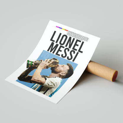 Affiche de football de la Coupe du monde de Lionel Messi