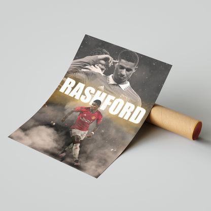 Marcus Rashford Man Utd Football Poster