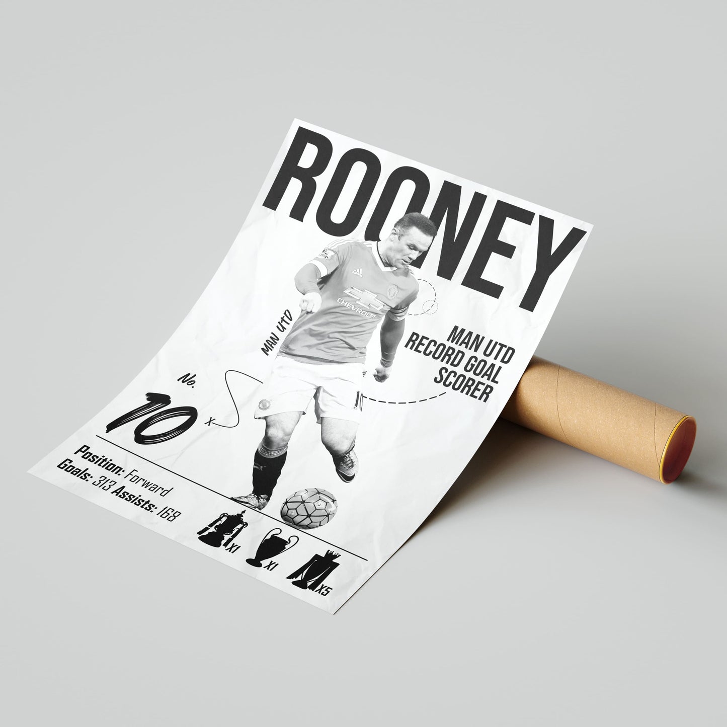 Wayne Rooney Man Utd Football Poster