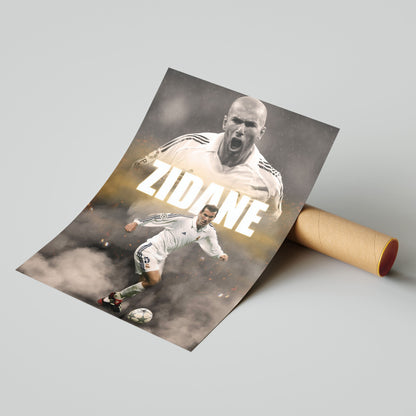 Zinedine Zidane Real Madrid Football Poster