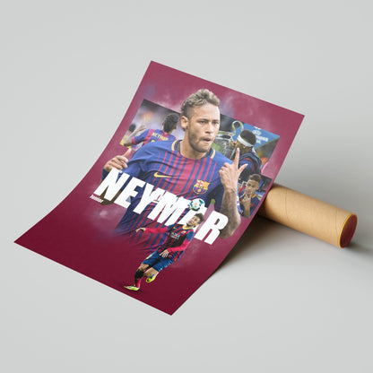 Neymar Barcelona Football Poster