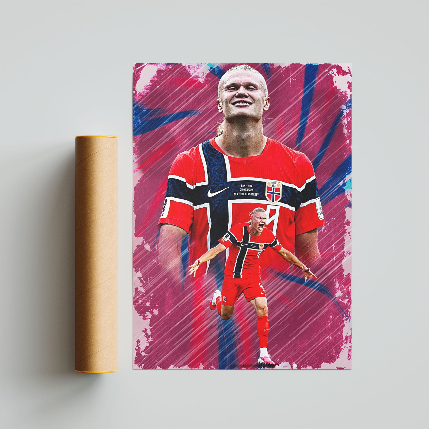 Erling Haaland Norway Football Poster
