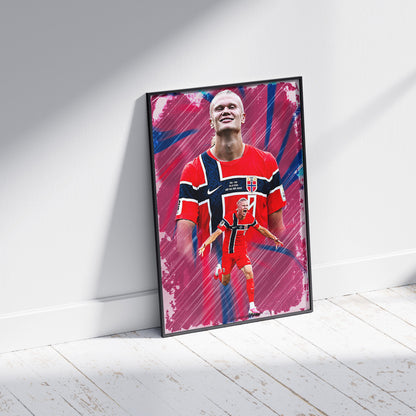 Erling Haaland Norway Football Poster