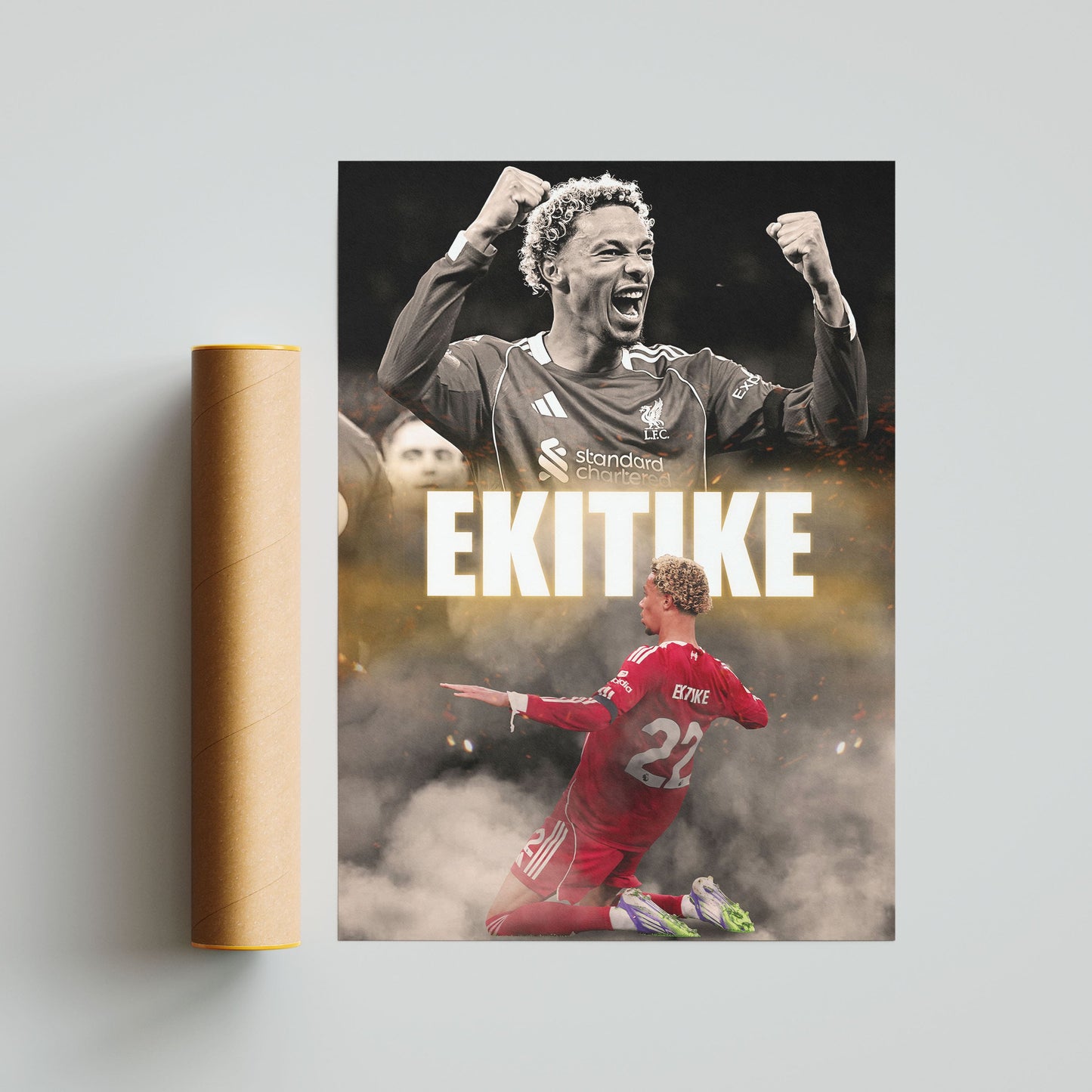 Hugo Ekitike Liverpool Football Poster