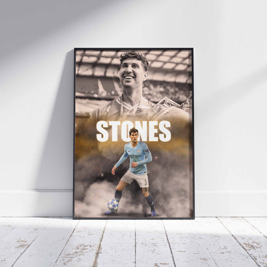 John Stones Man City Football Poster - FootballCorner