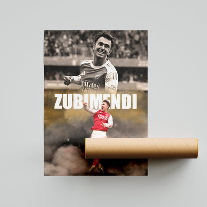 Martin Zubimendi Arsenal Football Poster