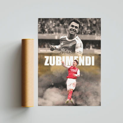 Martin Zubimendi Arsenal Football Poster
