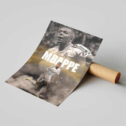 Kylian Mbappe Real Madrid Football Poster