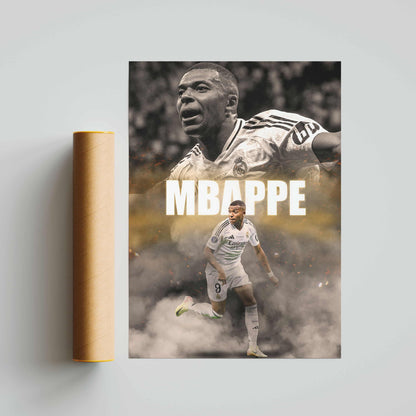 Kylian Mbappe Real Madrid Football Poster