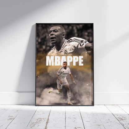 Kylian Mbappe Real Madrid Football Poster