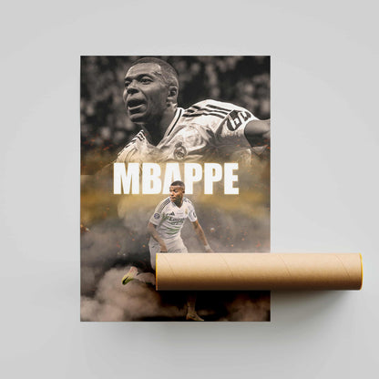 Kylian Mbappe Real Madrid Football Poster