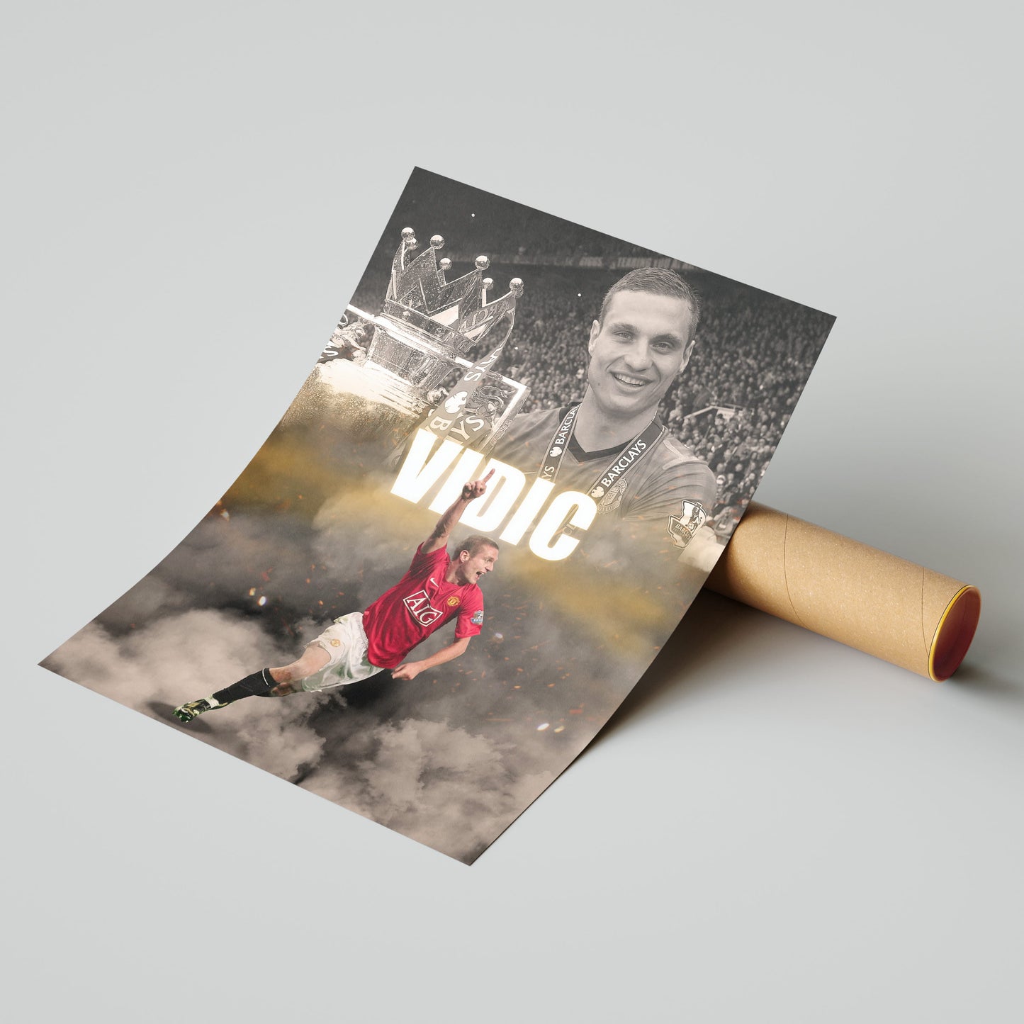 Nemanja Vidic Manchester Utd Football Poster