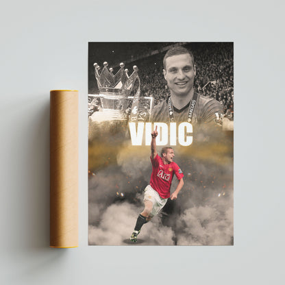 Nemanja Vidic Manchester Utd Football Poster