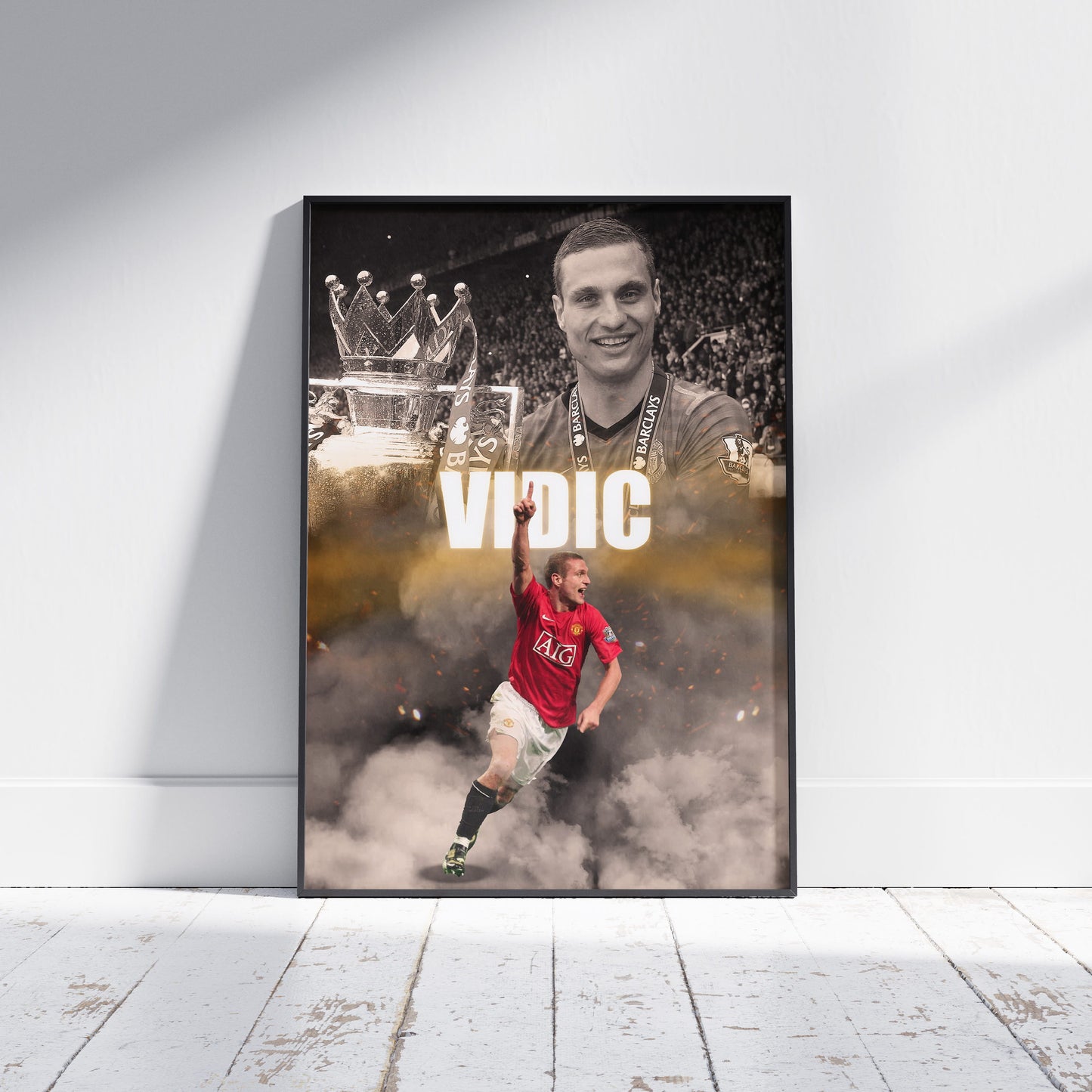 Nemanja Vidic Manchester Utd Football Poster