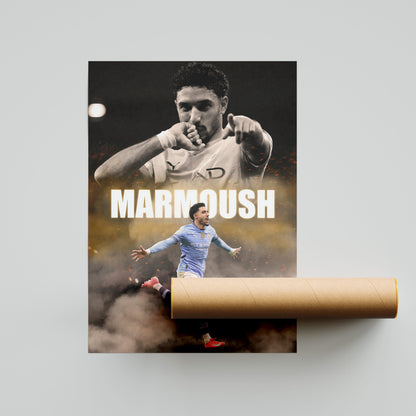 Omar Marmoush Man City Football Poster