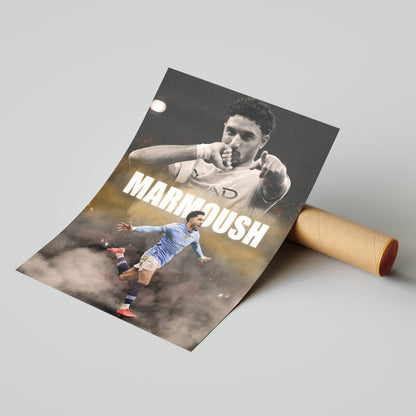 Omar Marmoush Man City Football Poster