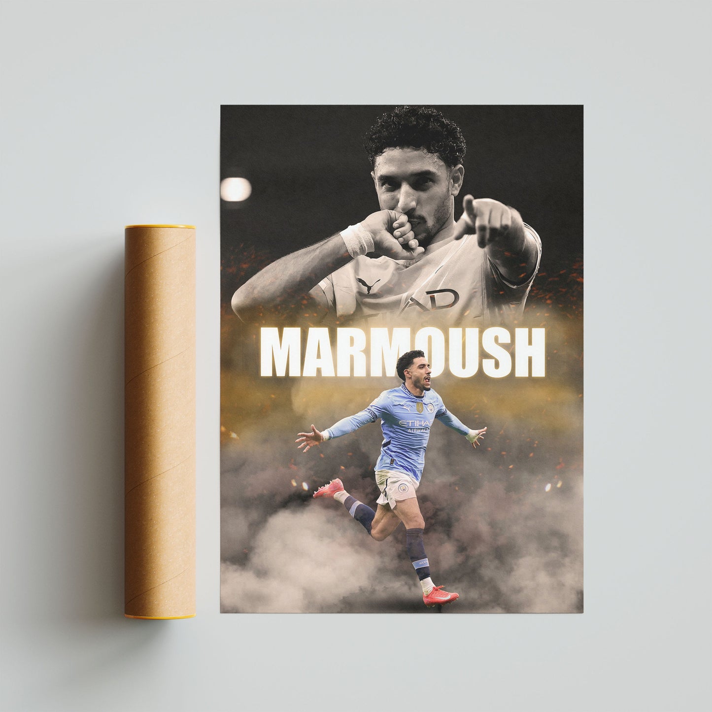 Omar Marmoush Man City Football Poster