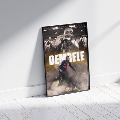 Ousmane Dembele PSG Football Poster