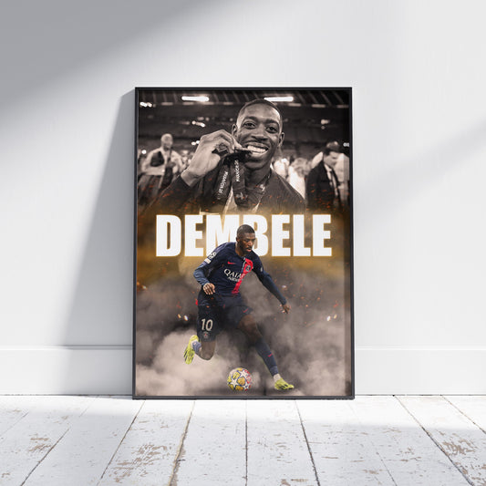 Ousmane Dembele PSG Football Poster
